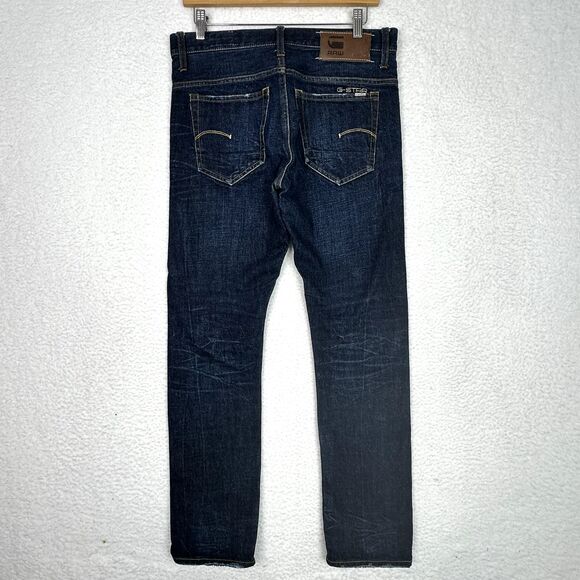 G Star Raw 3301 Jeans Mens Sz 32 x32 Blue Low Rise Button Fly Streetwear - Picture 7 of 15